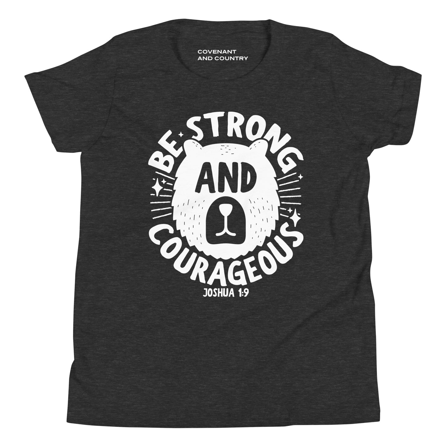 Be Strong and Courageous Youth Heather Grey T-Shirt