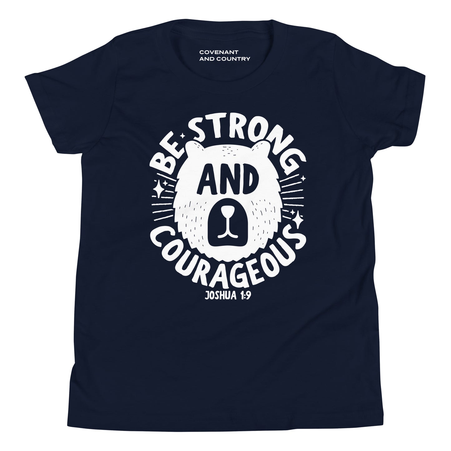Be Strong and Courageous Youth Navy T-Shirt