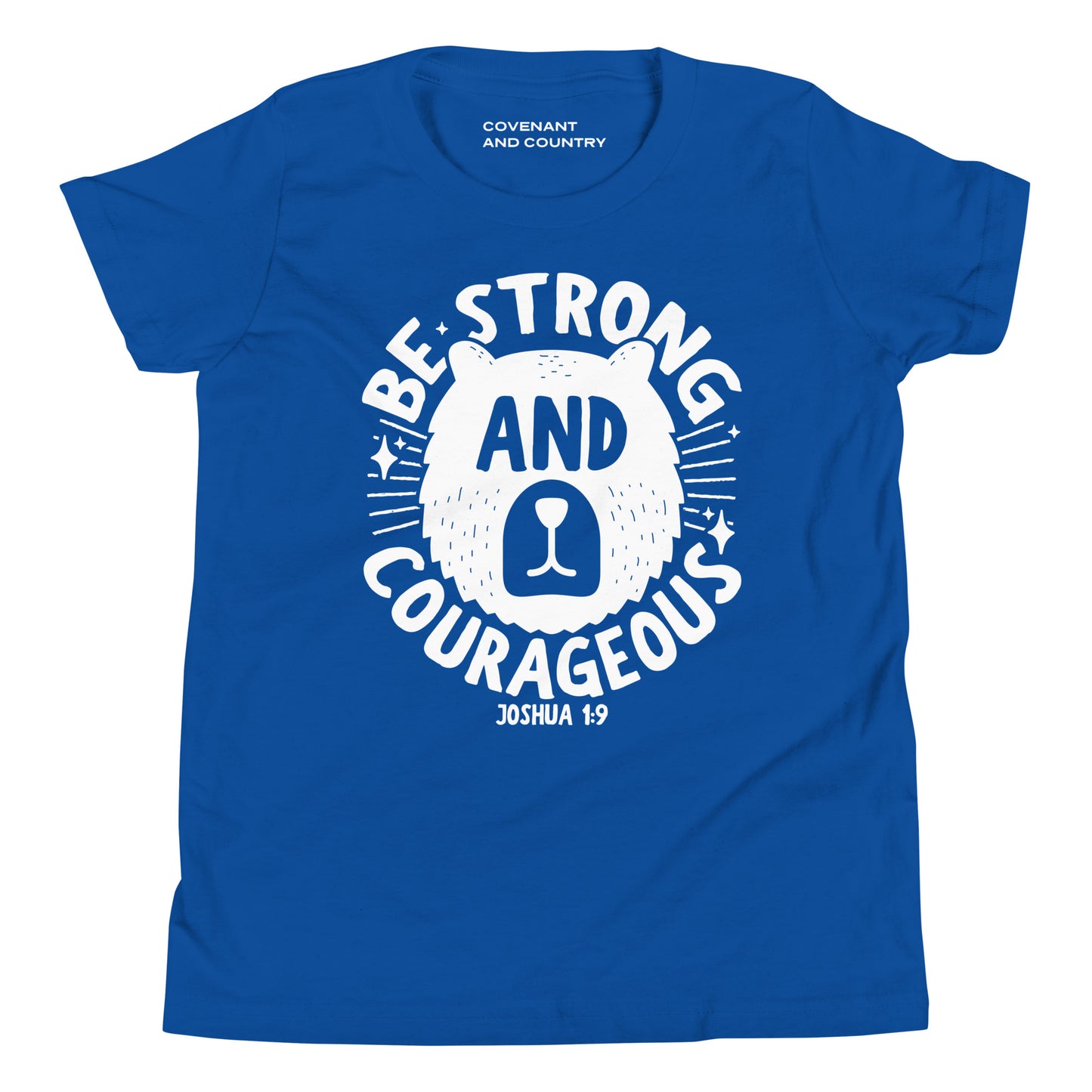 Be Strong and Courageous Youth Royal Blue T-Shirt