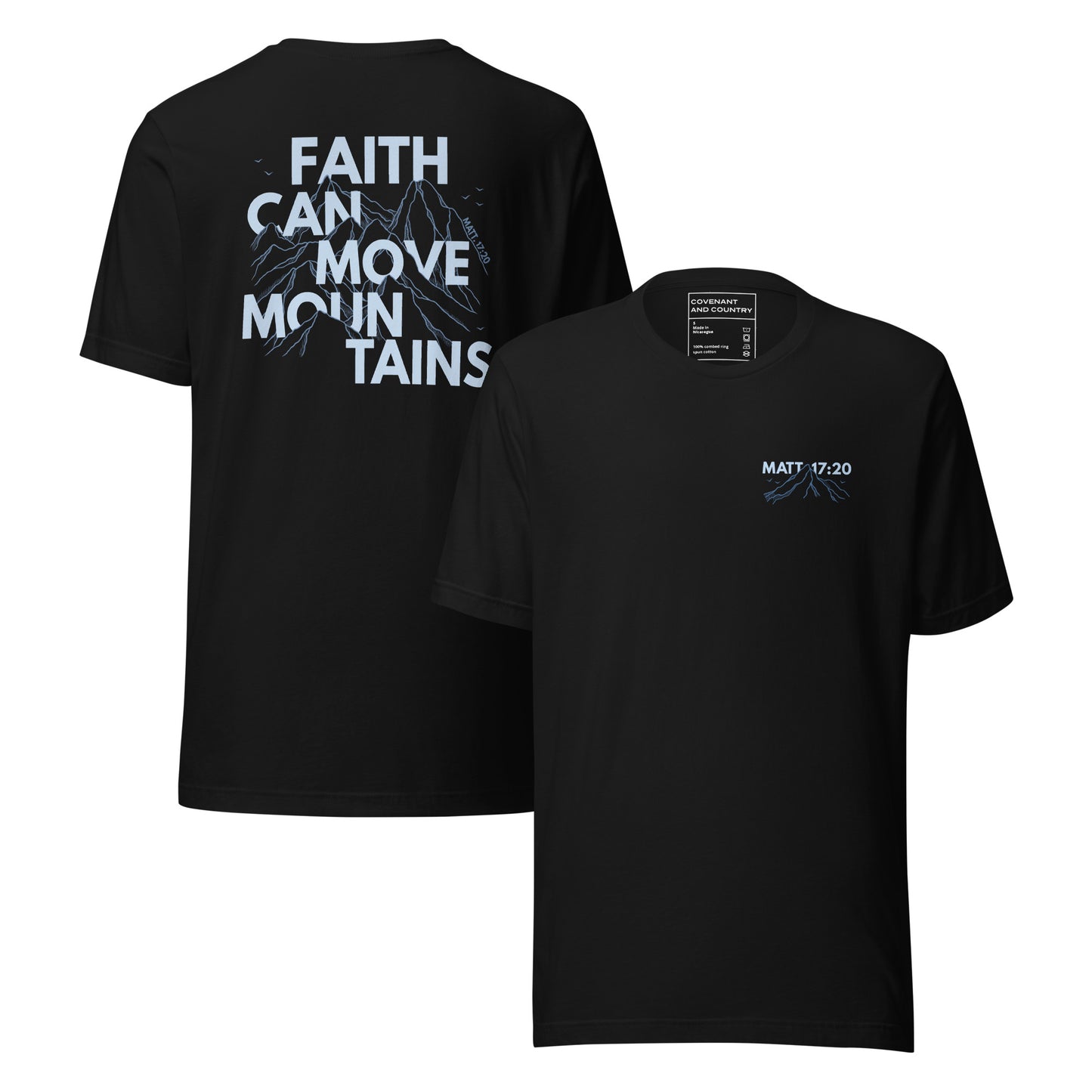 Faith Can Move Mountains Matthew 17 20 T-Shirt Black