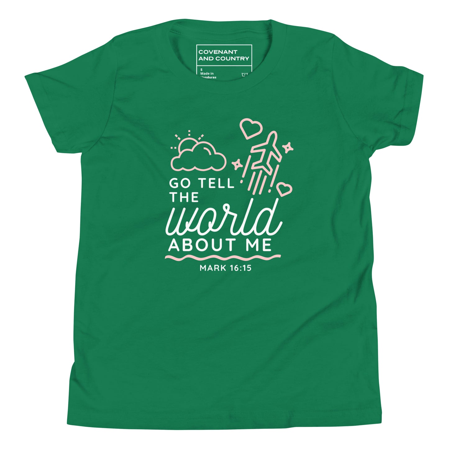 Go Tell The World About Me T-Shirt Youth Kelly Green