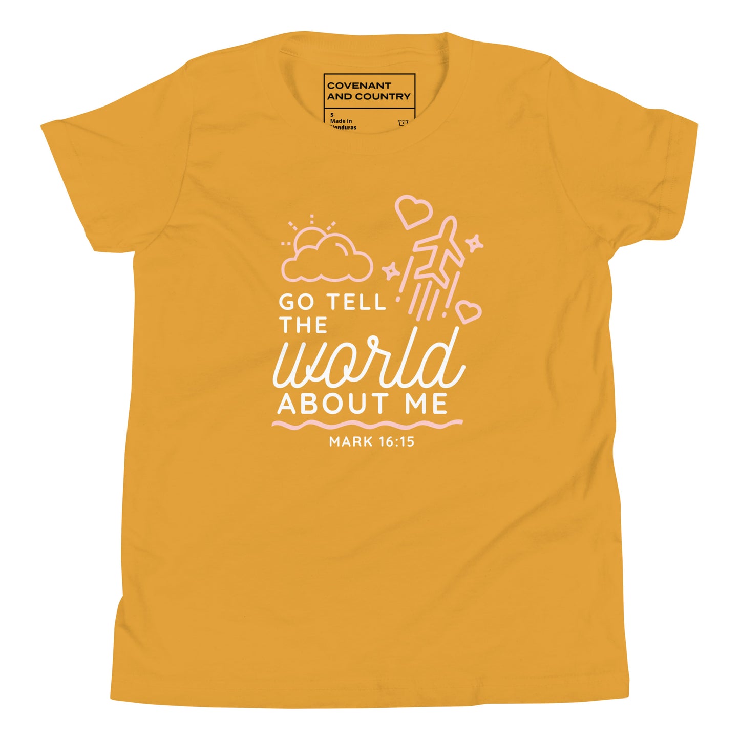 Go Tell The World About Me T-Shirt Youth Mustard