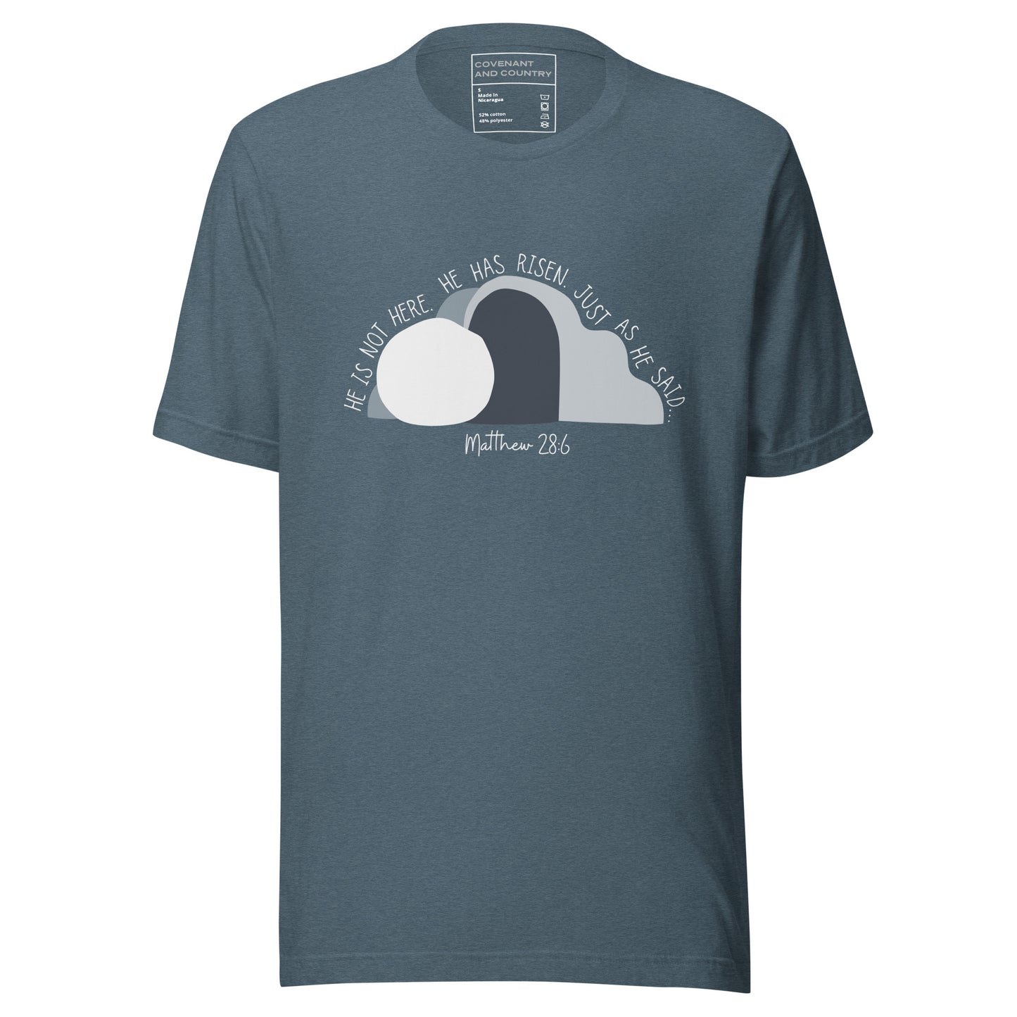 He Is Risen T-Shirt Heather Slate