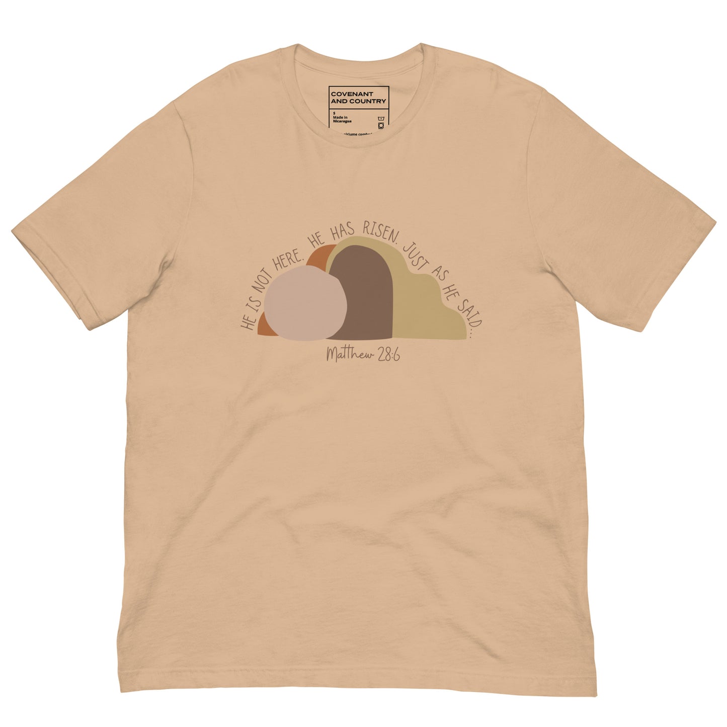 He Is Risen T-Shirt Tan