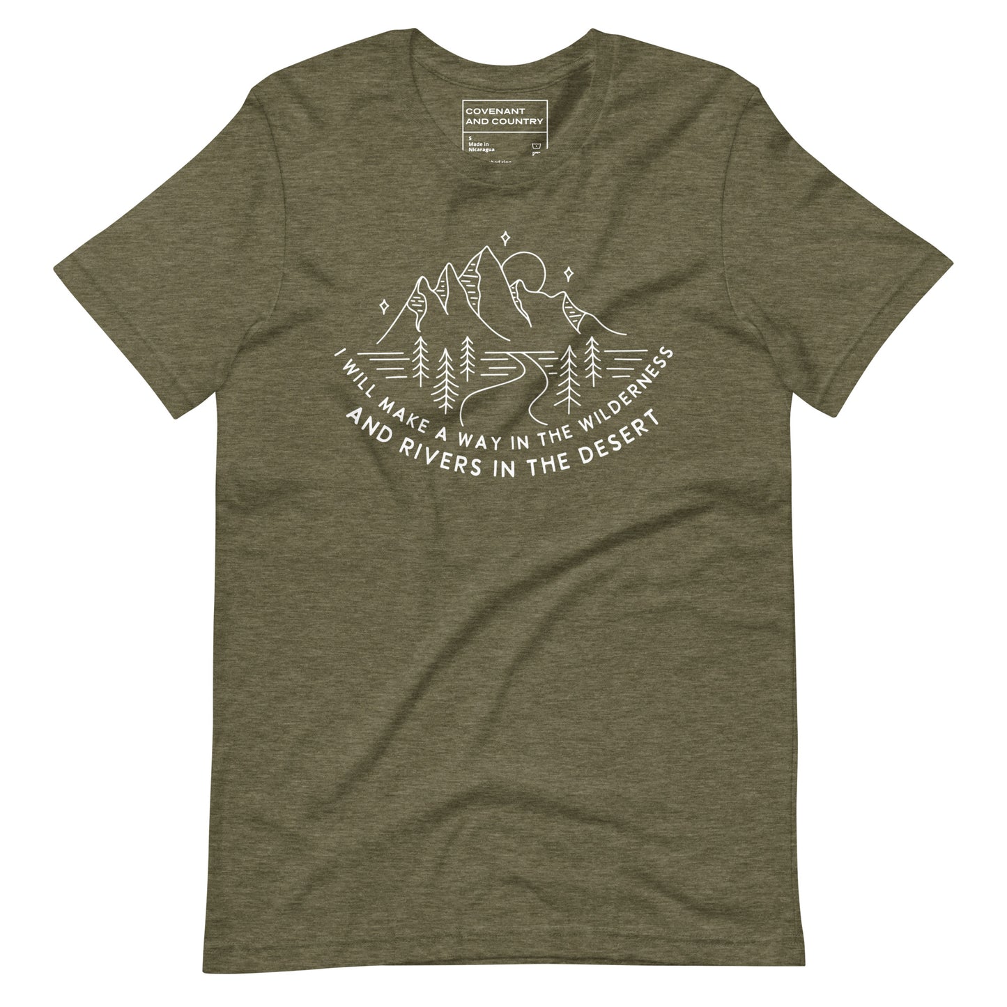 I Will Make a Way T-Shirt Isaiah 43:19 Heather Olive Green