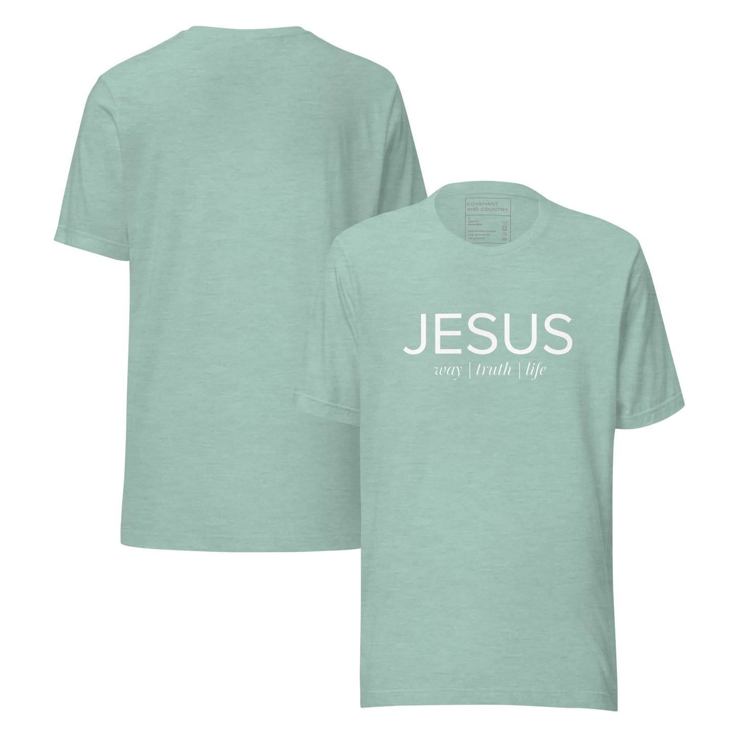 Jesus Way Truth Life Heather Dusty Blue T-Shirt