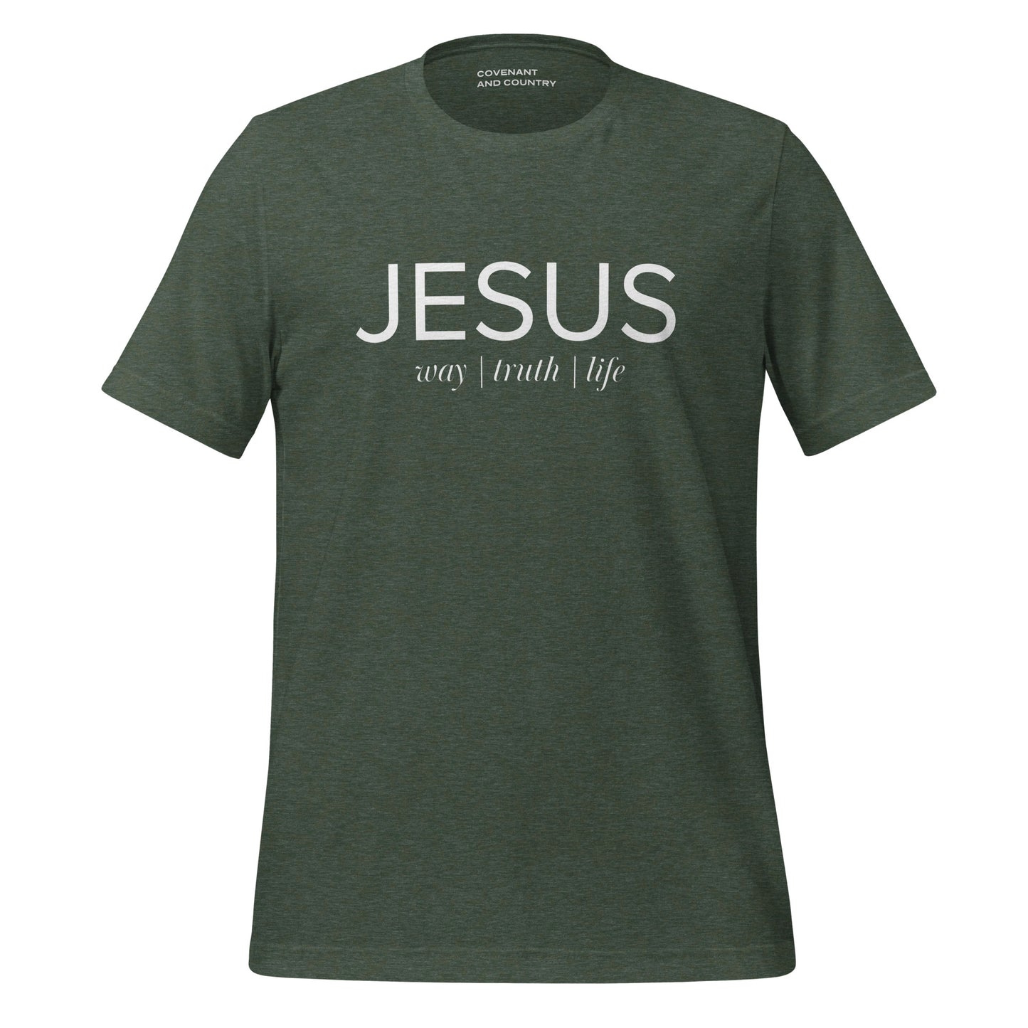 Jesus Way Truth Life Heather Forest Green T-Shirt