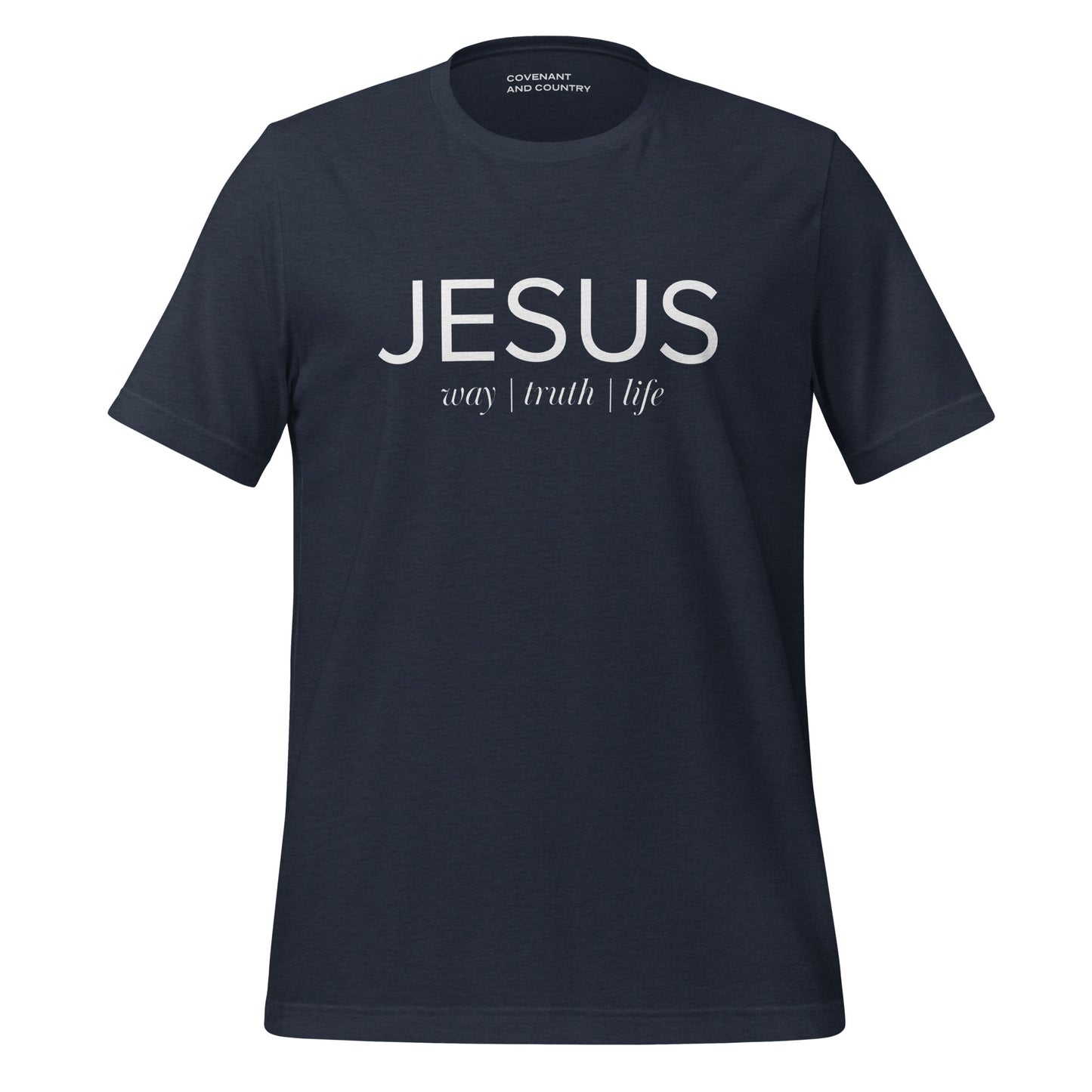 Jesus Way Truth Life Heather Navy T-Shirt