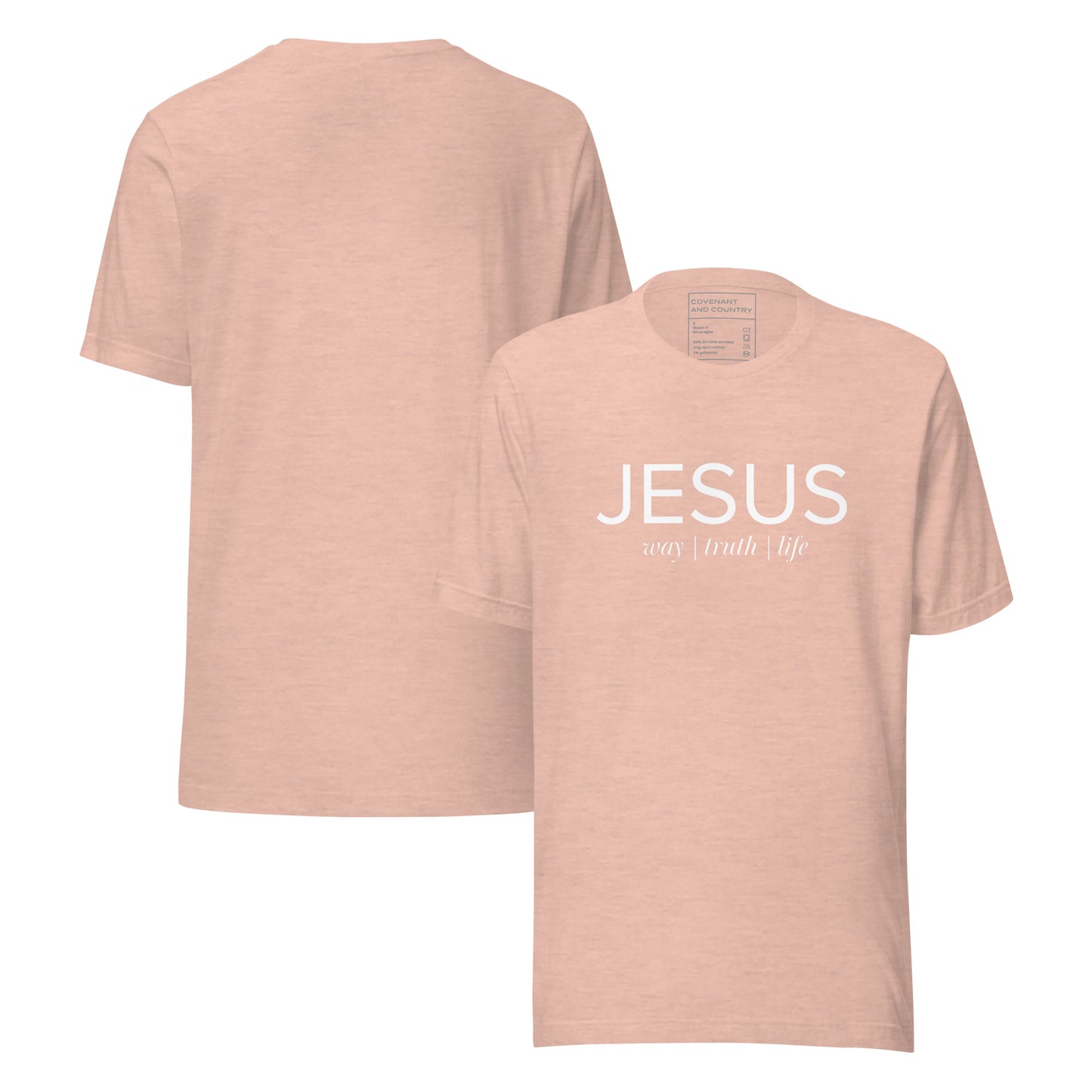 Jesus Way Truth Life Heather Peach T-Shirt