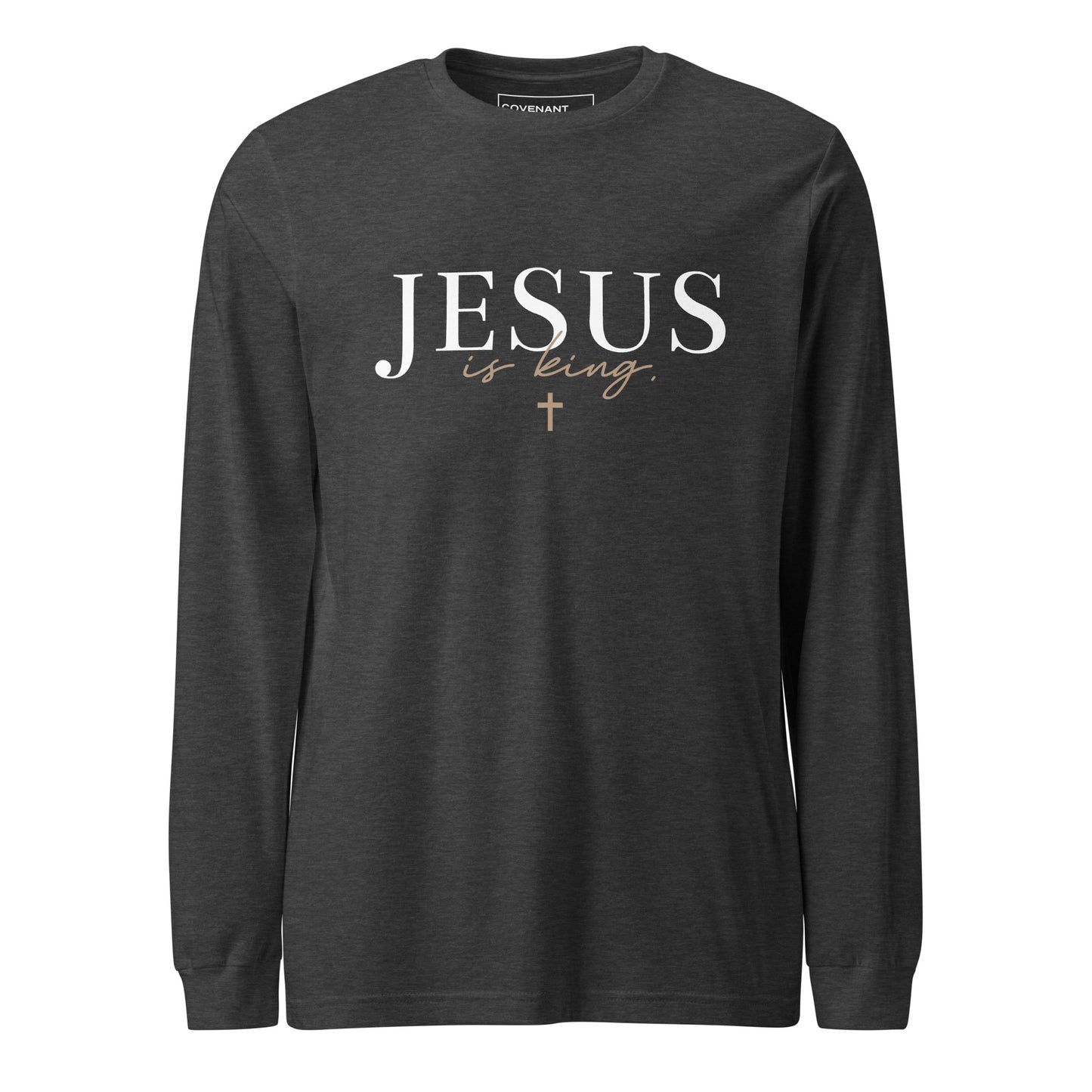 Jesus is King Long Sleeve T-Shirt Heather Grey