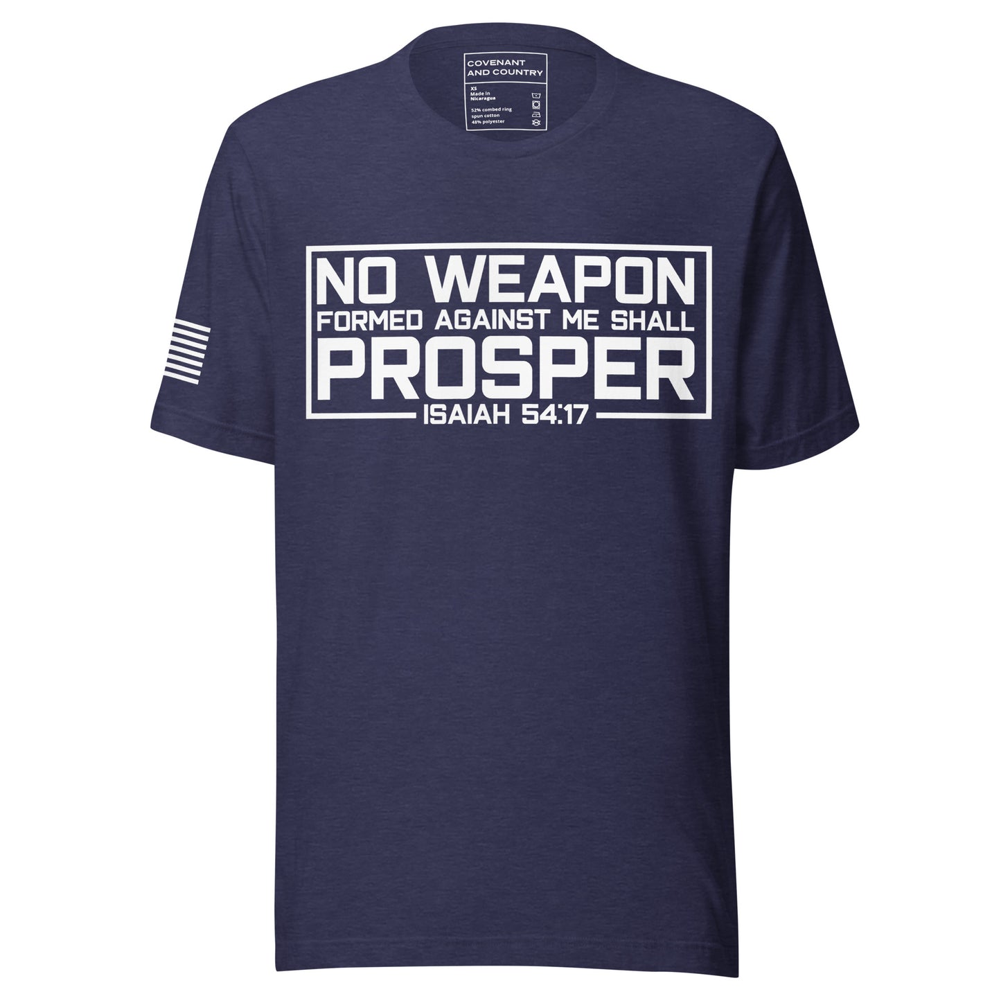 No Weapon Formed Heather Midnight Navy Front