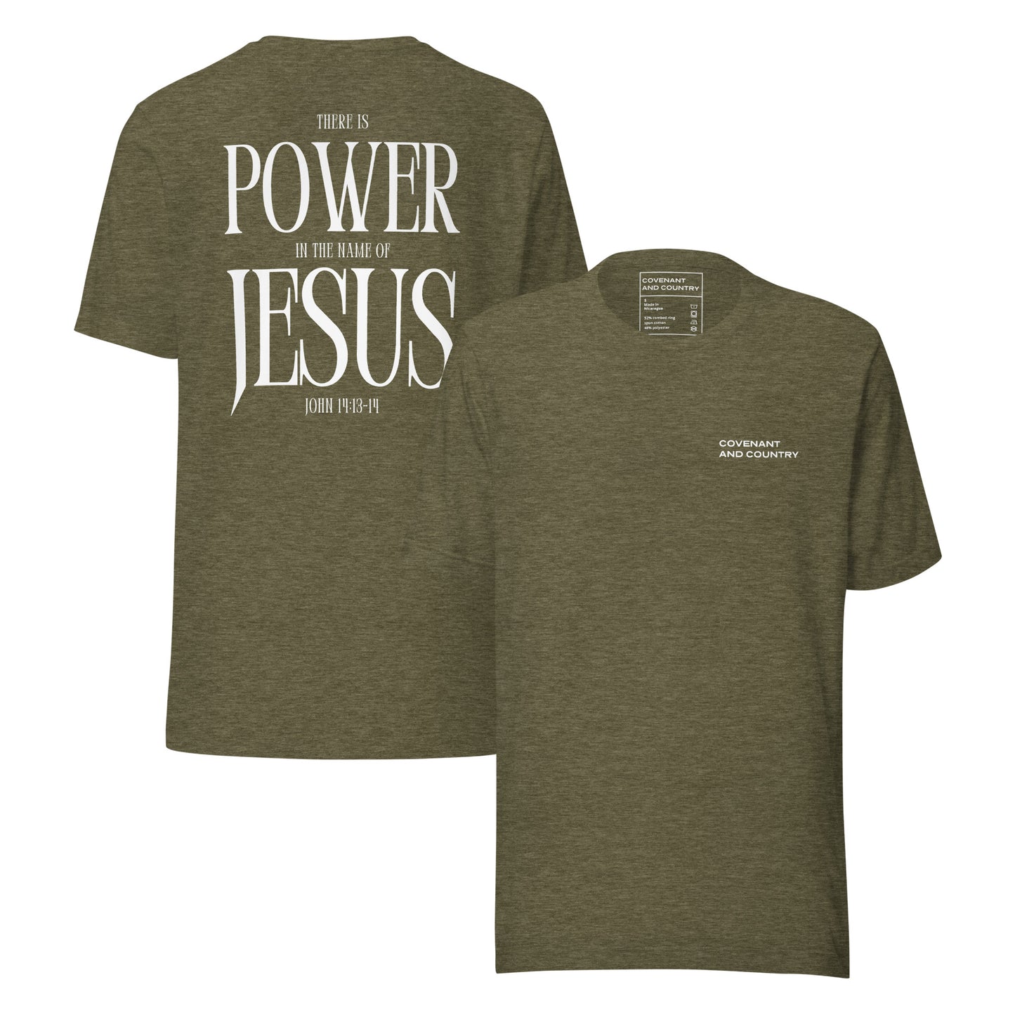 Power of Jesus T-Shirt Heather Olive