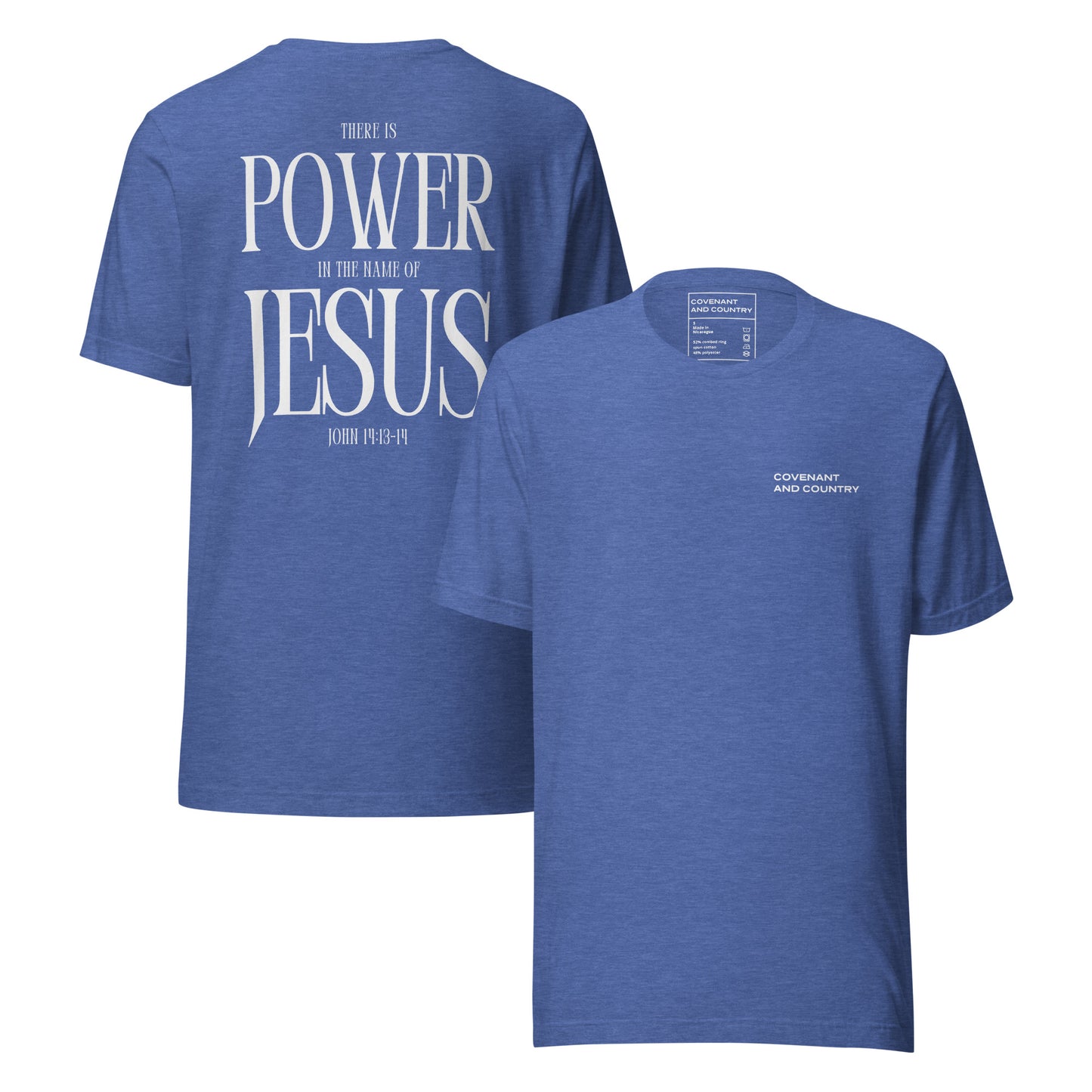 Power of Jesus T-Shirt Heather Royal Blue