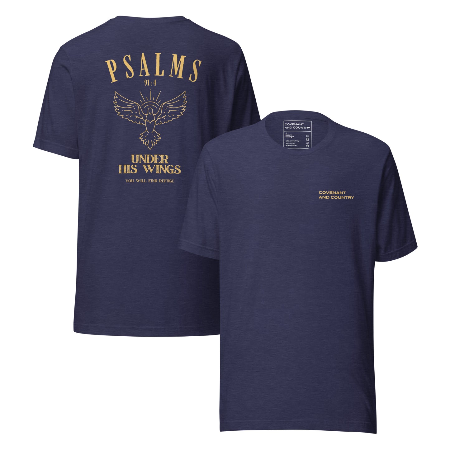 Psalms Wings T-Shirt Heather Midnight Navy