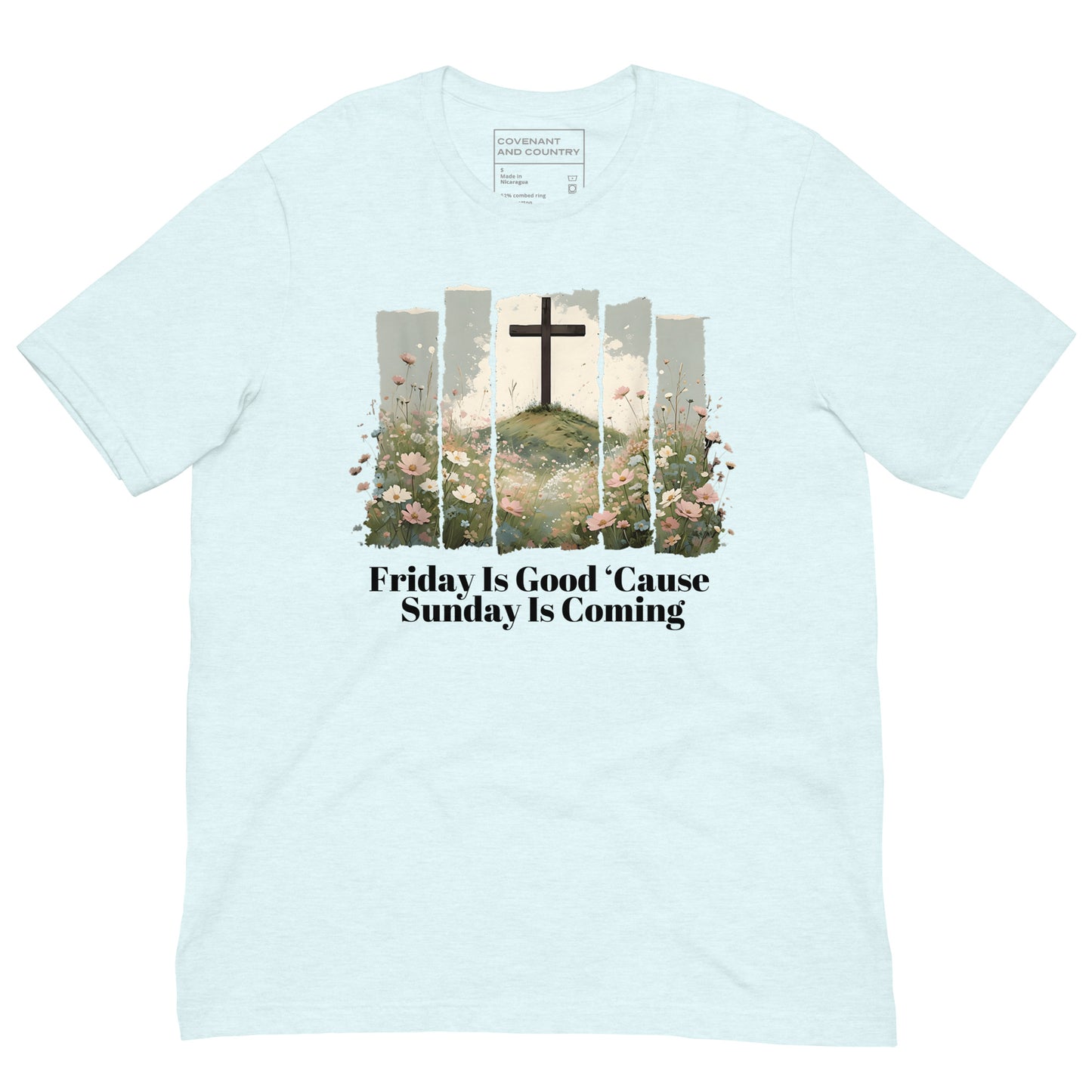 Sunday Is Coming Graphic T-Shirt Heather Ice Blue