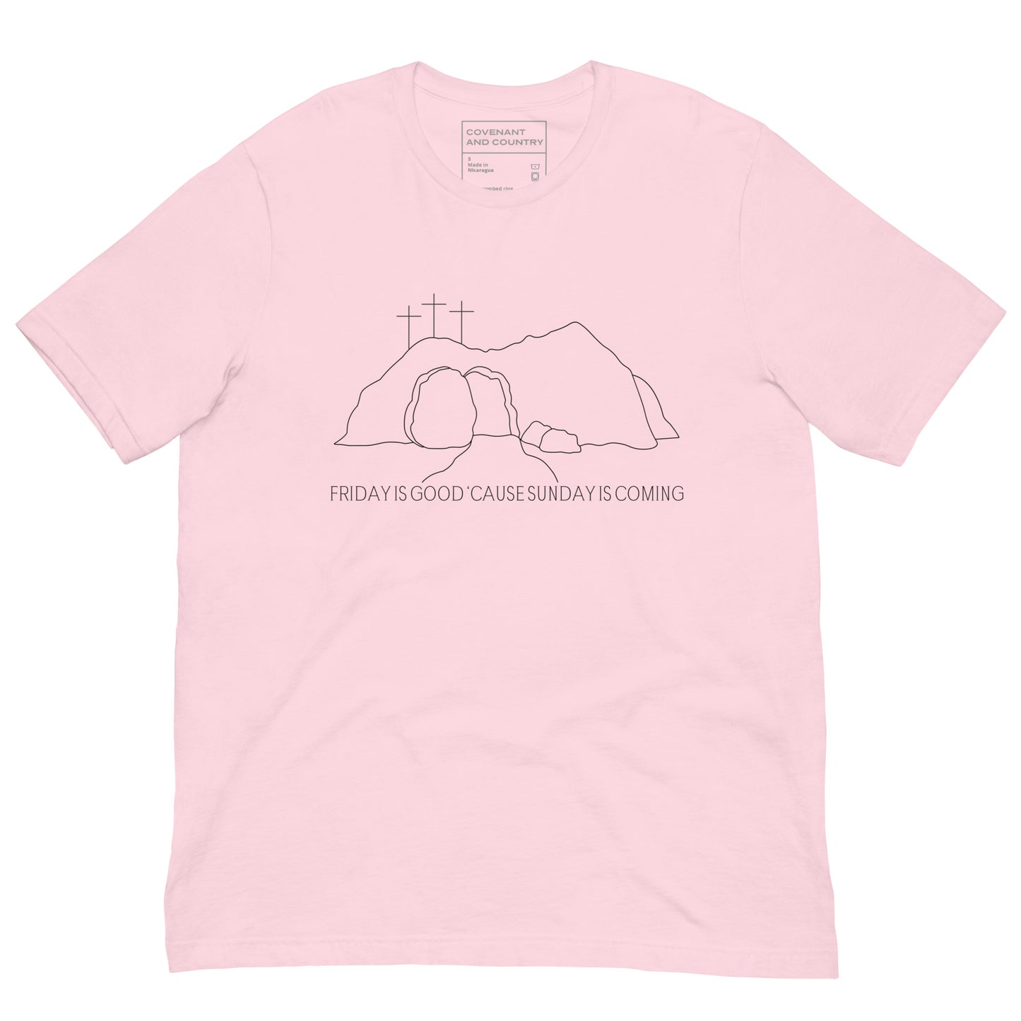 Sunday Is Coming Minimalistic T-Shirt Pink
