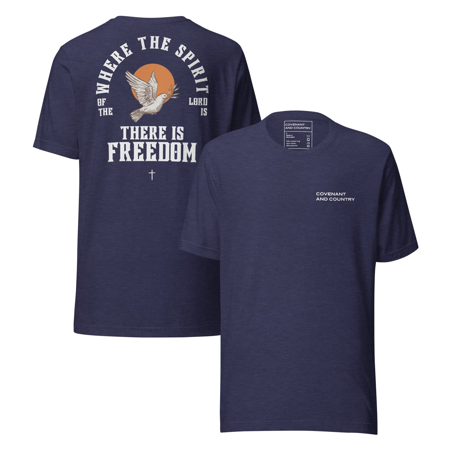 Where The Spirit Heather Navy T-Shirt