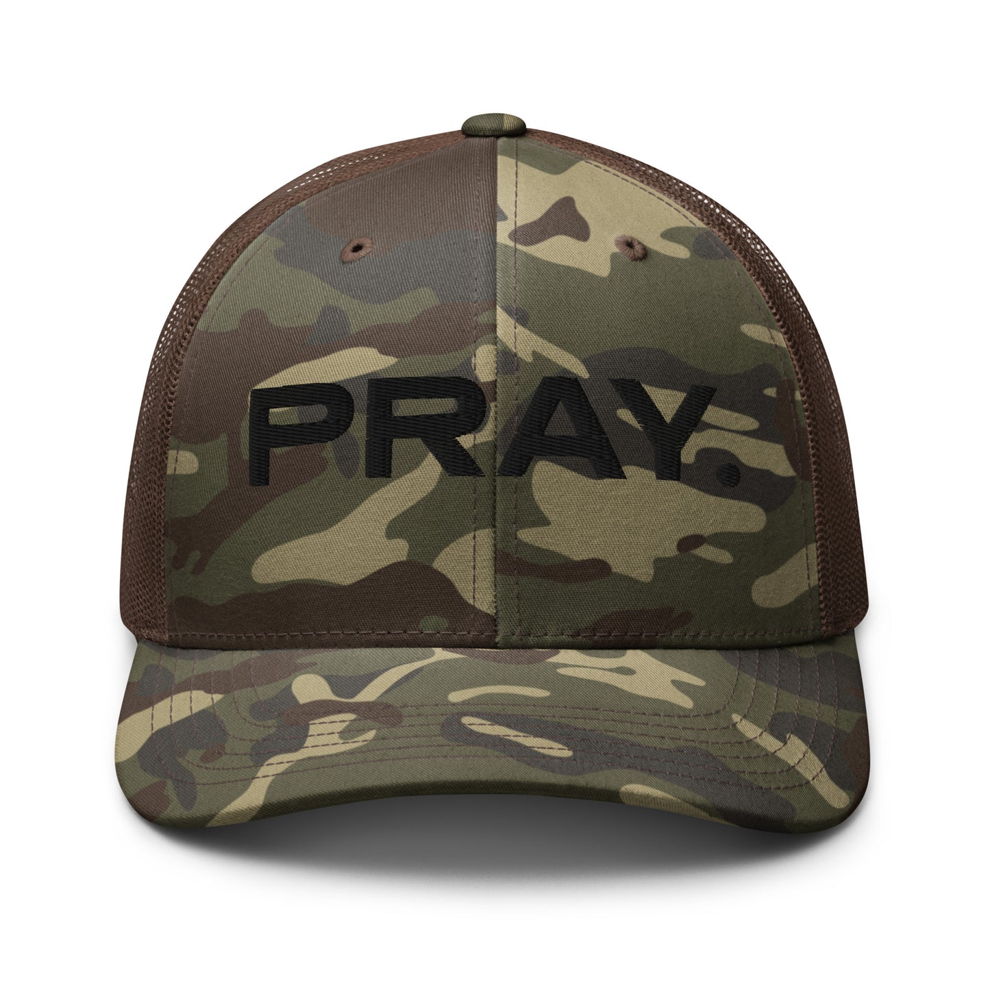 Camouflage Trucker Hat Camo Brown Front Pray