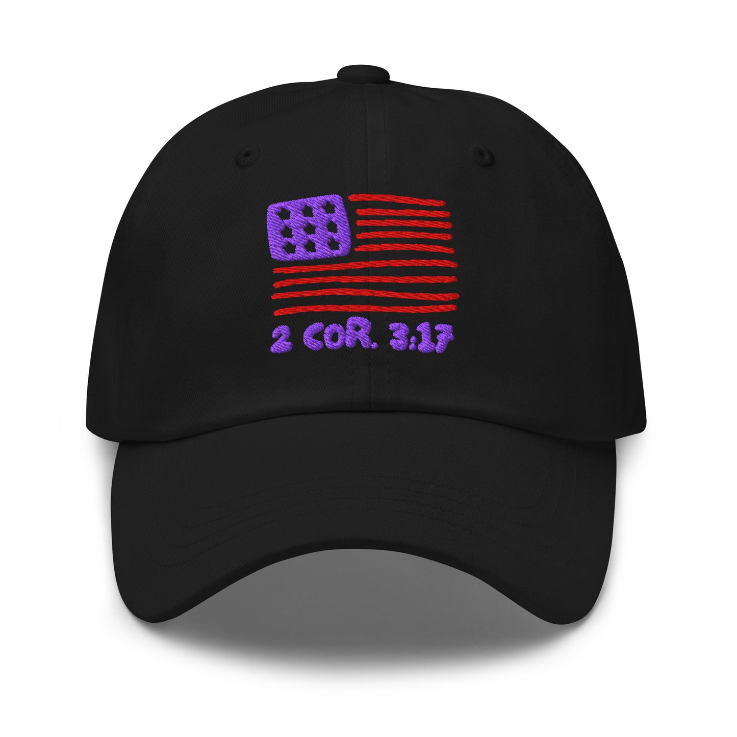 Classic Dad Hat Black Front 2 Corinthians 3:17