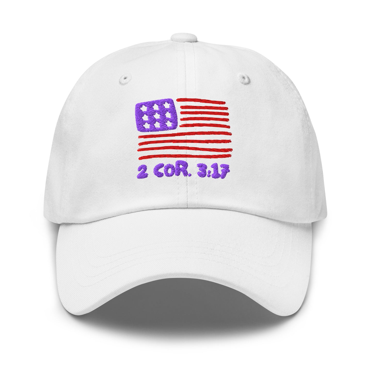 Classic Dad Hat White Front 2 Corinthians 3:17