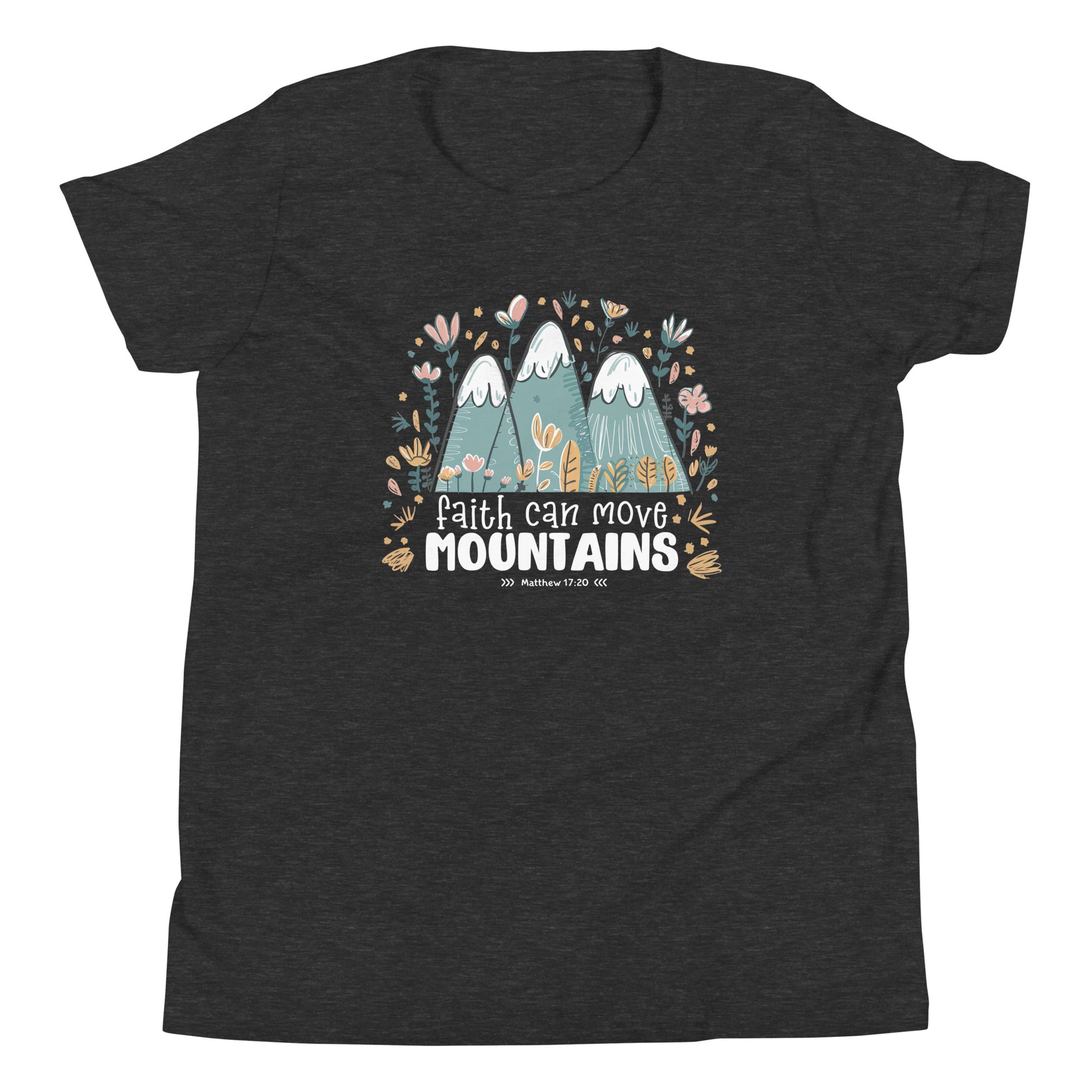 Faith Can Move Mountains Youth Heather Grey T-Shirt