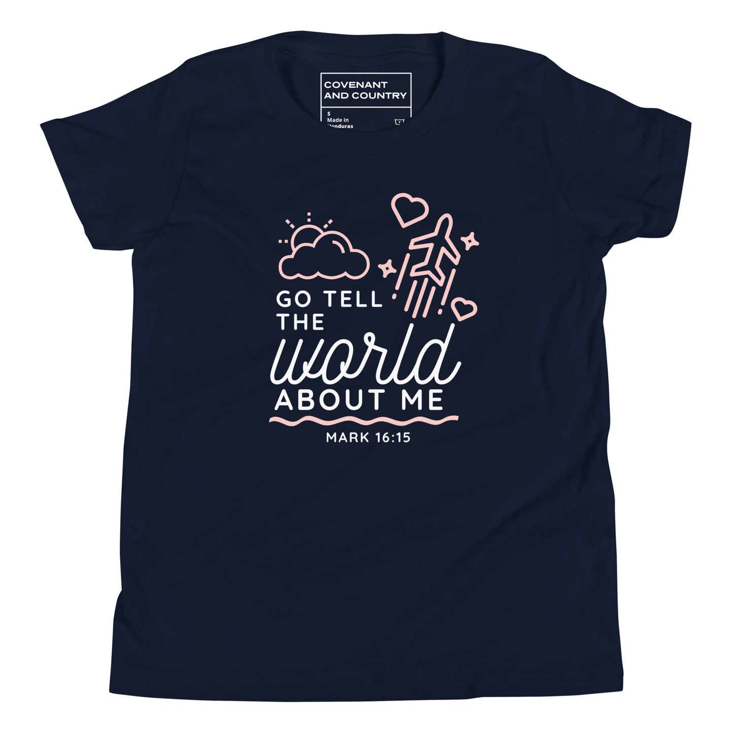 Go Tell The World About Me T-Shirt Youth Navy