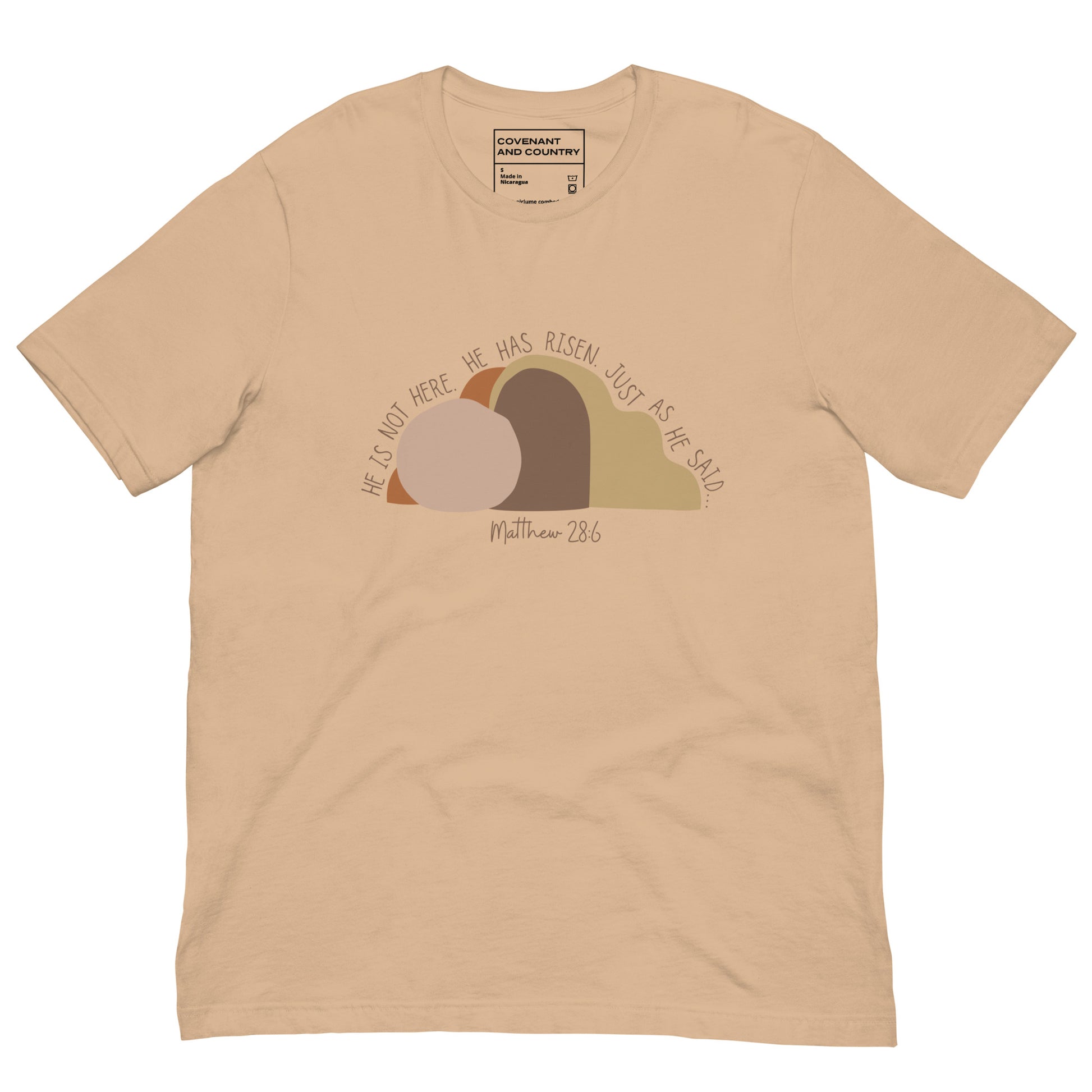 He Is Risen T-Shirt Tan