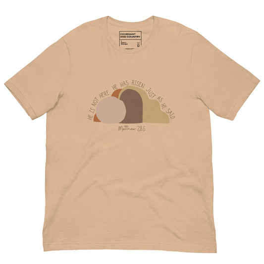 He Is Risen T-Shirt Tan