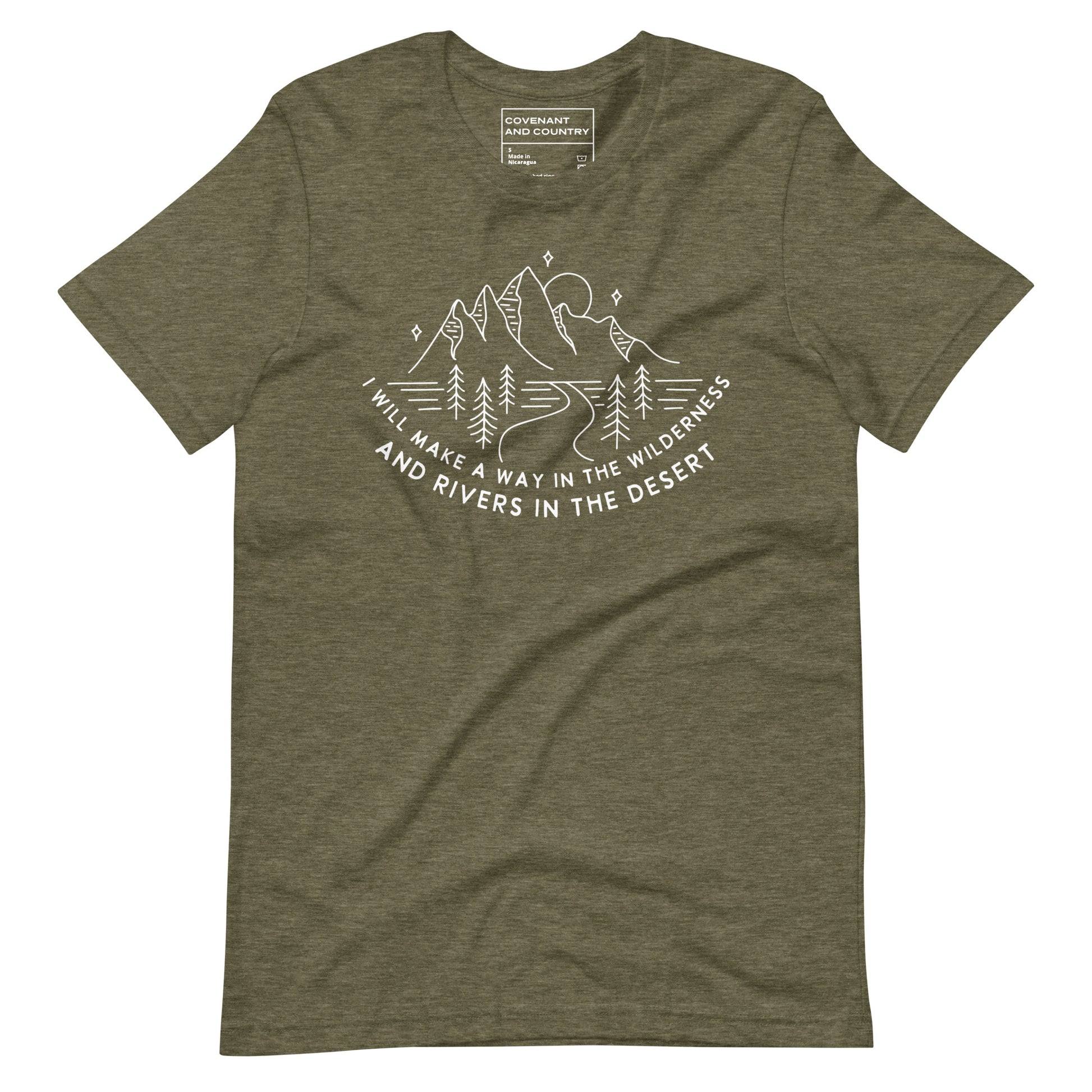 I Will Make a Way T-Shirt Isaiah 43:19 Heather Olive Green