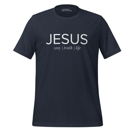 Jesus Way Truth Life Heather Navy T-Shirt