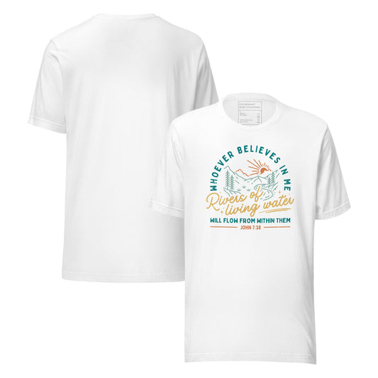 John 7:38 Rivers of Living Water White T-Shirt
