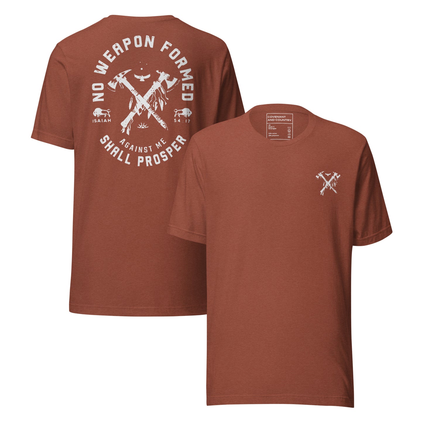 No weapon formed against me shall prosper heather clay t-shirt