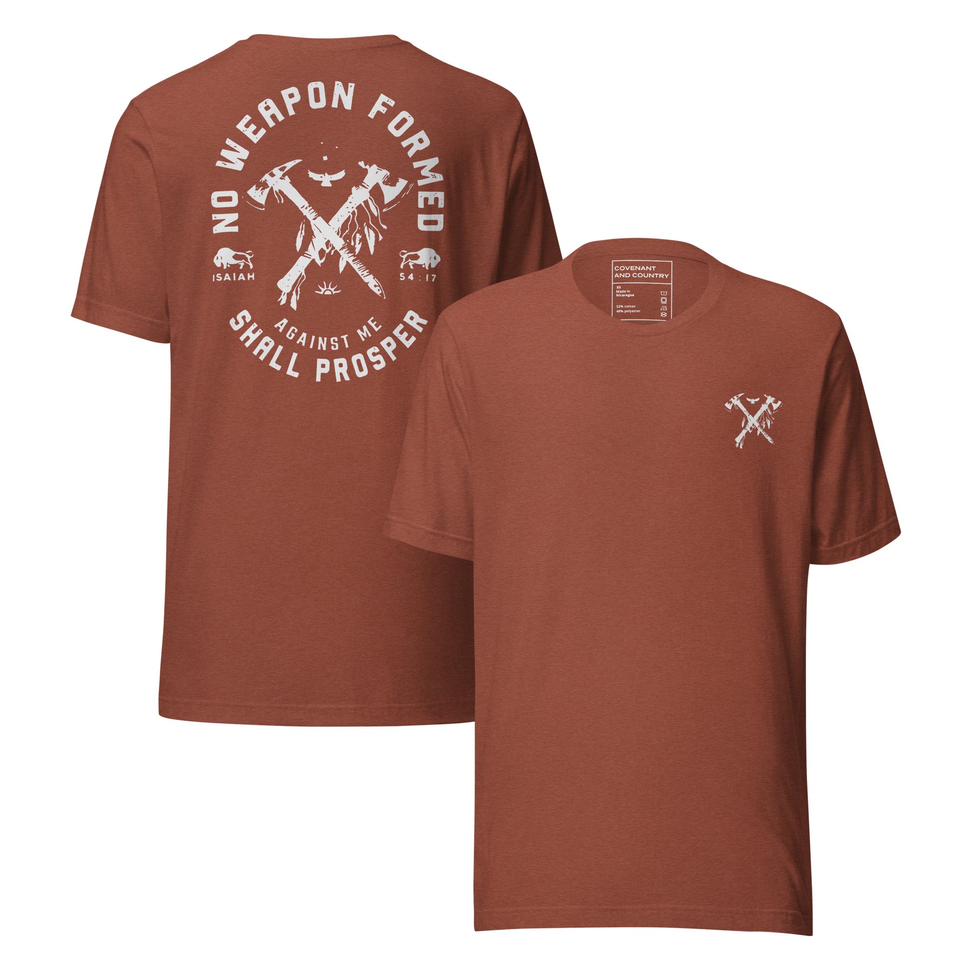 No weapon formed against me shall prosper heather clay t-shirt