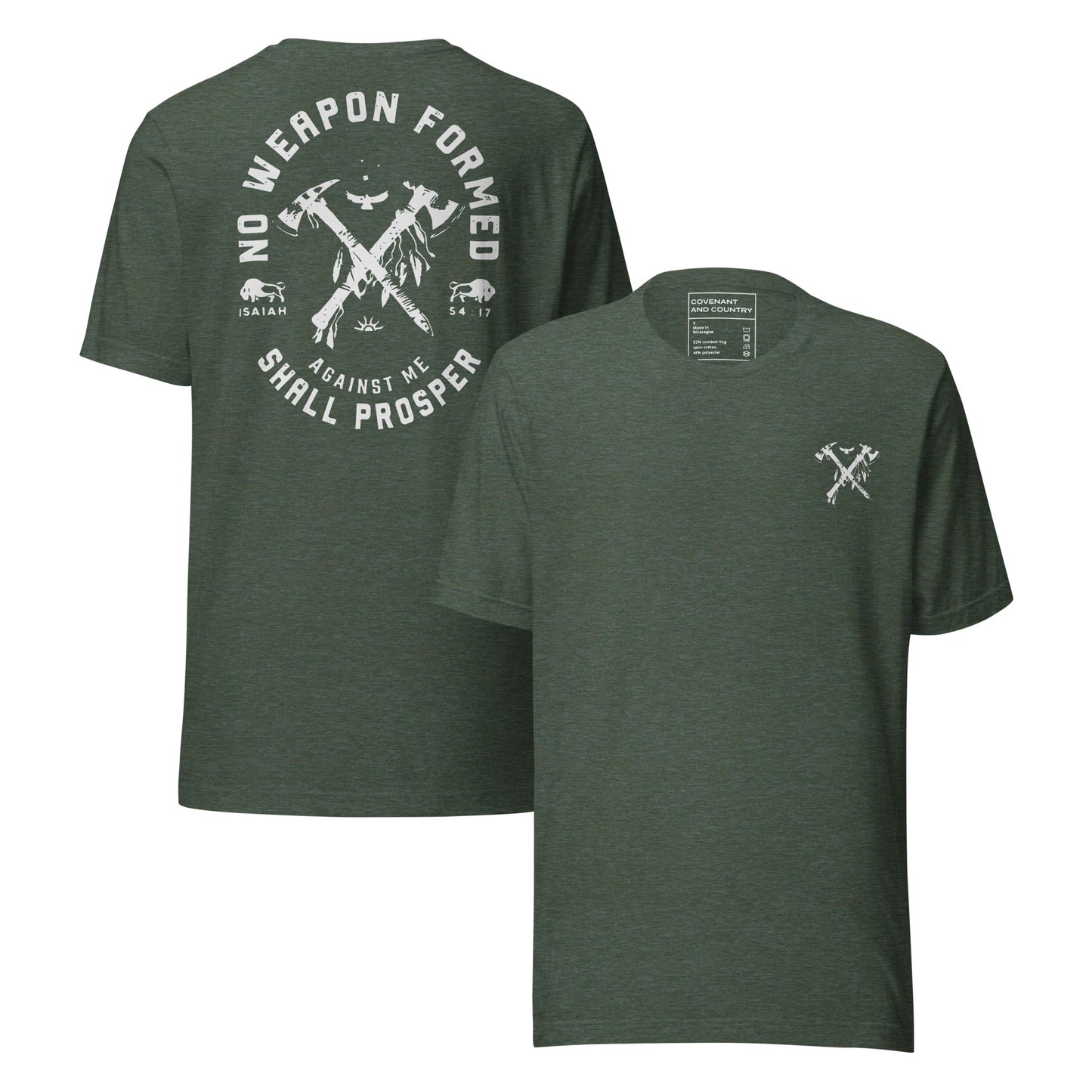 No weapon formed against me shall prosper heather forest t-shirt