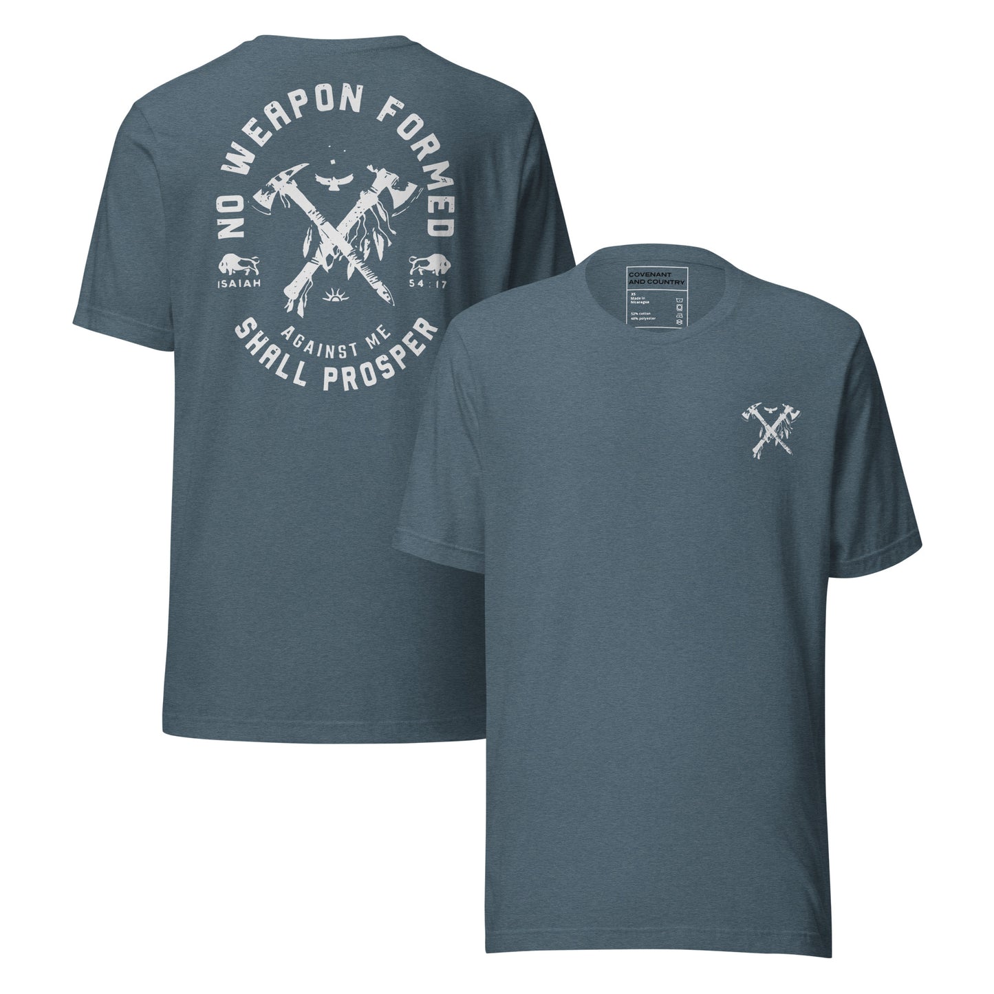 No weapon formed against me shall prosper heather slate t-shirt