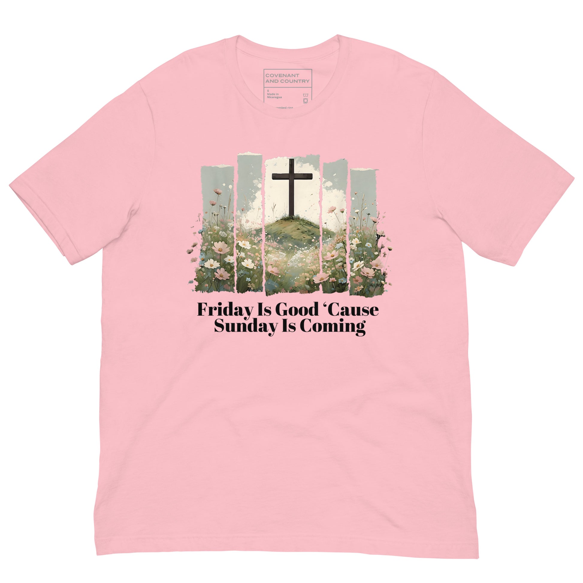 Sunday Is Coming Graphic T-Shirt Pink