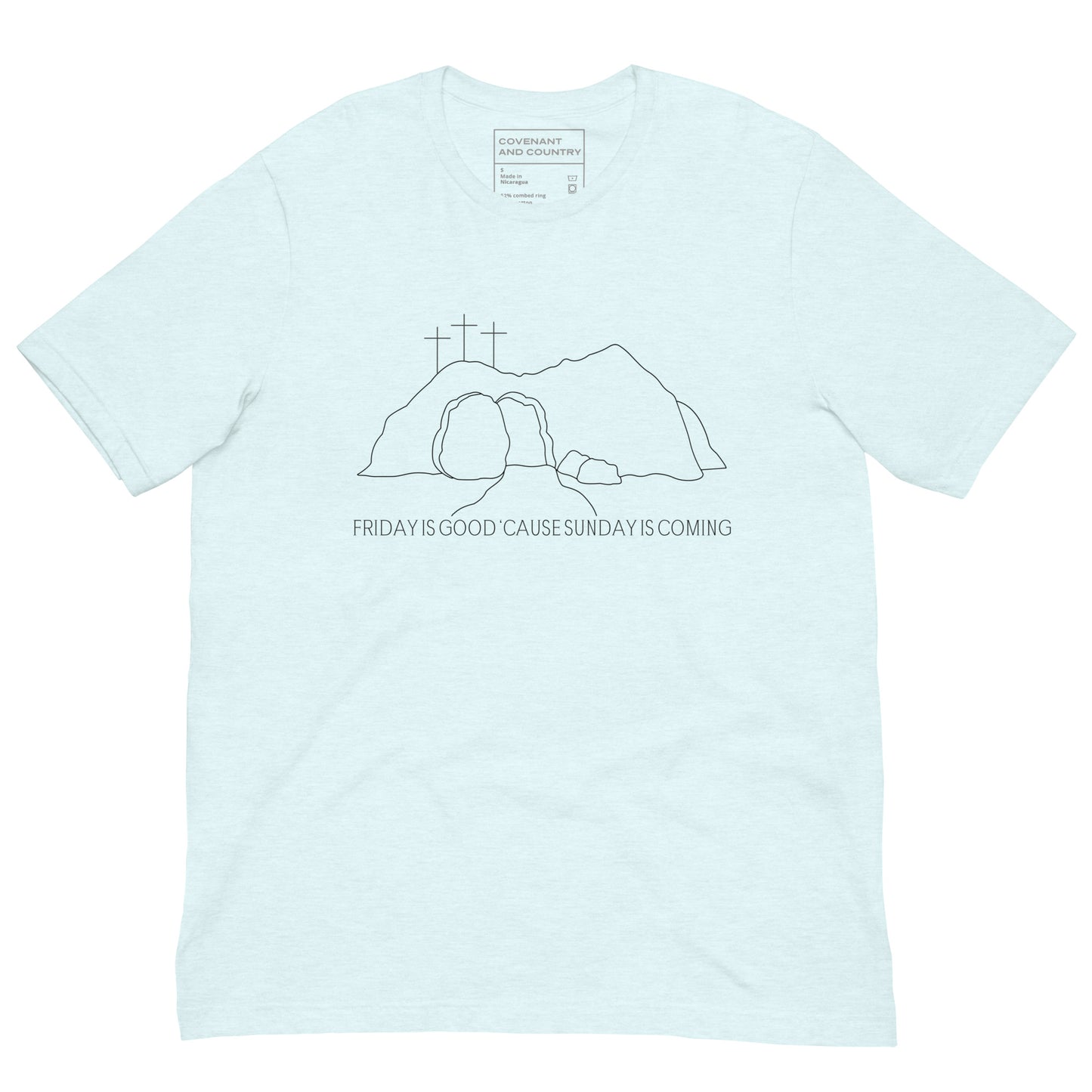 Sunday Is Coming Minimalistic T-Shirt Heather Ice Blue