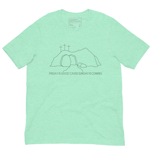 Sunday Is Coming Minimalistic T-Shirt Heather Mint 