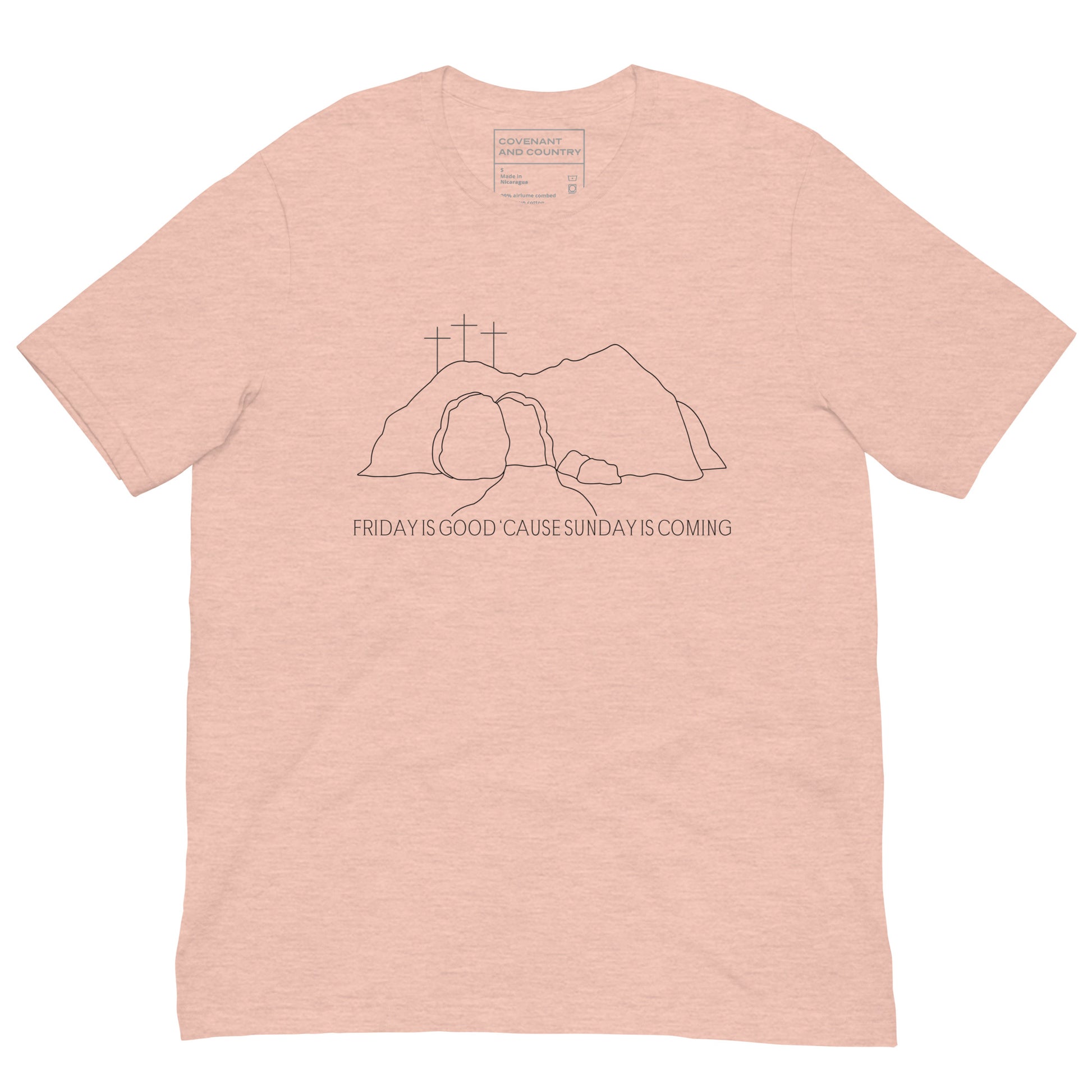 Sunday Is Coming Minimalistic T-Shirt Heather Prism Peach
