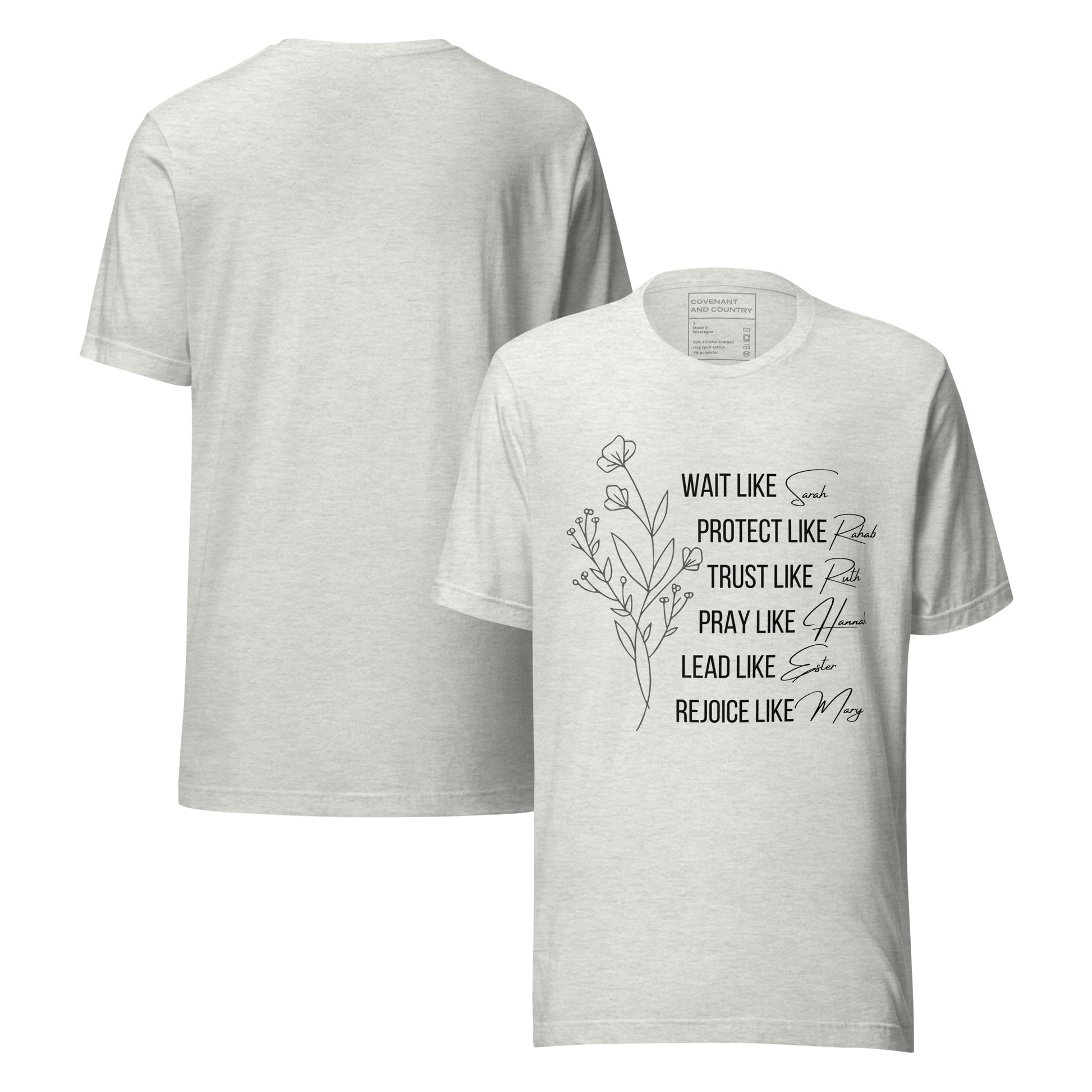 Women of The Bible T-Shirt Heather Ash
