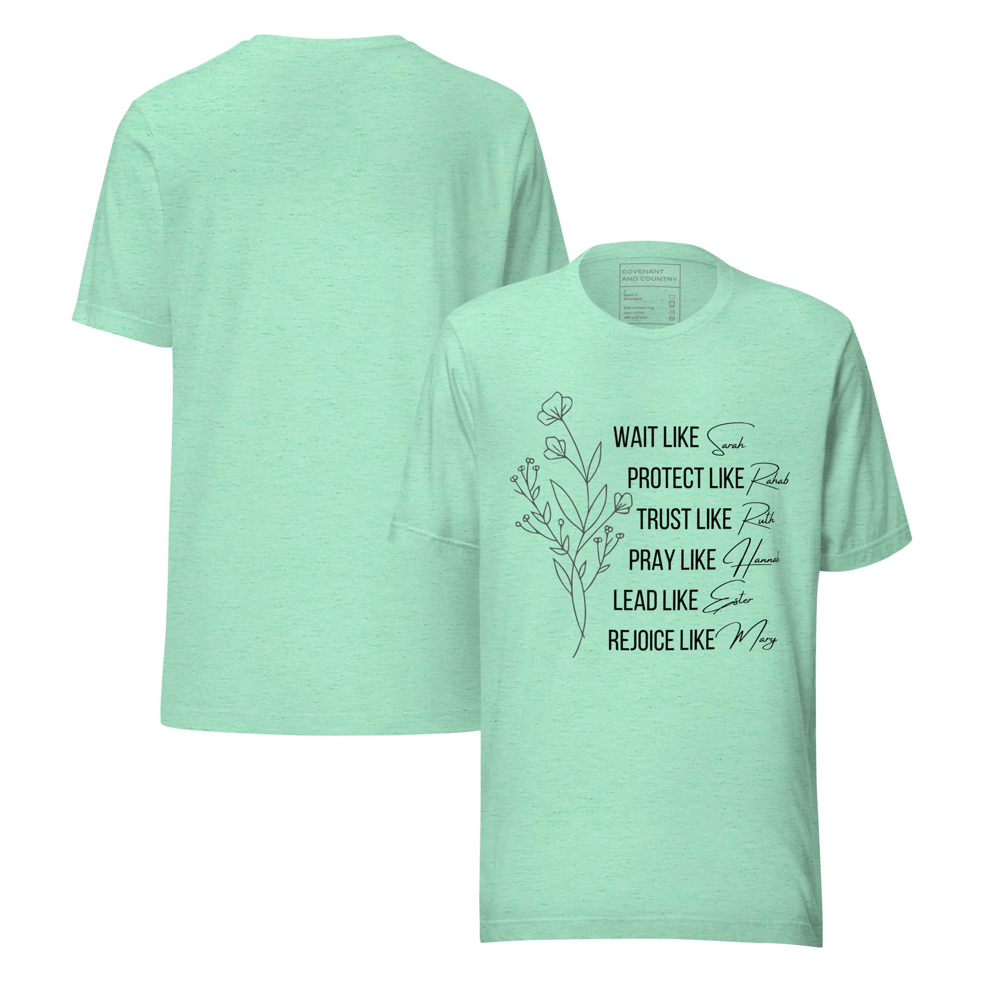 Women of The Bible T-Shirt Heather Mint