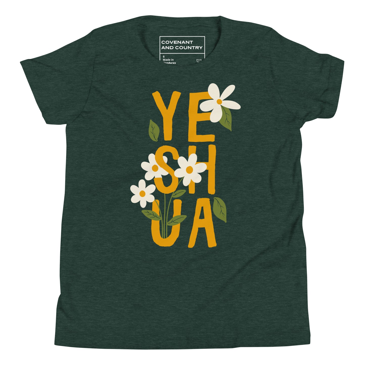 Yeshua Youth T-Shirt Heather Forest Green